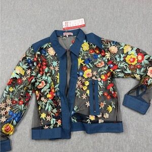 Kokomo Unlimited. Floral Embroidered Women's Jacketh size M